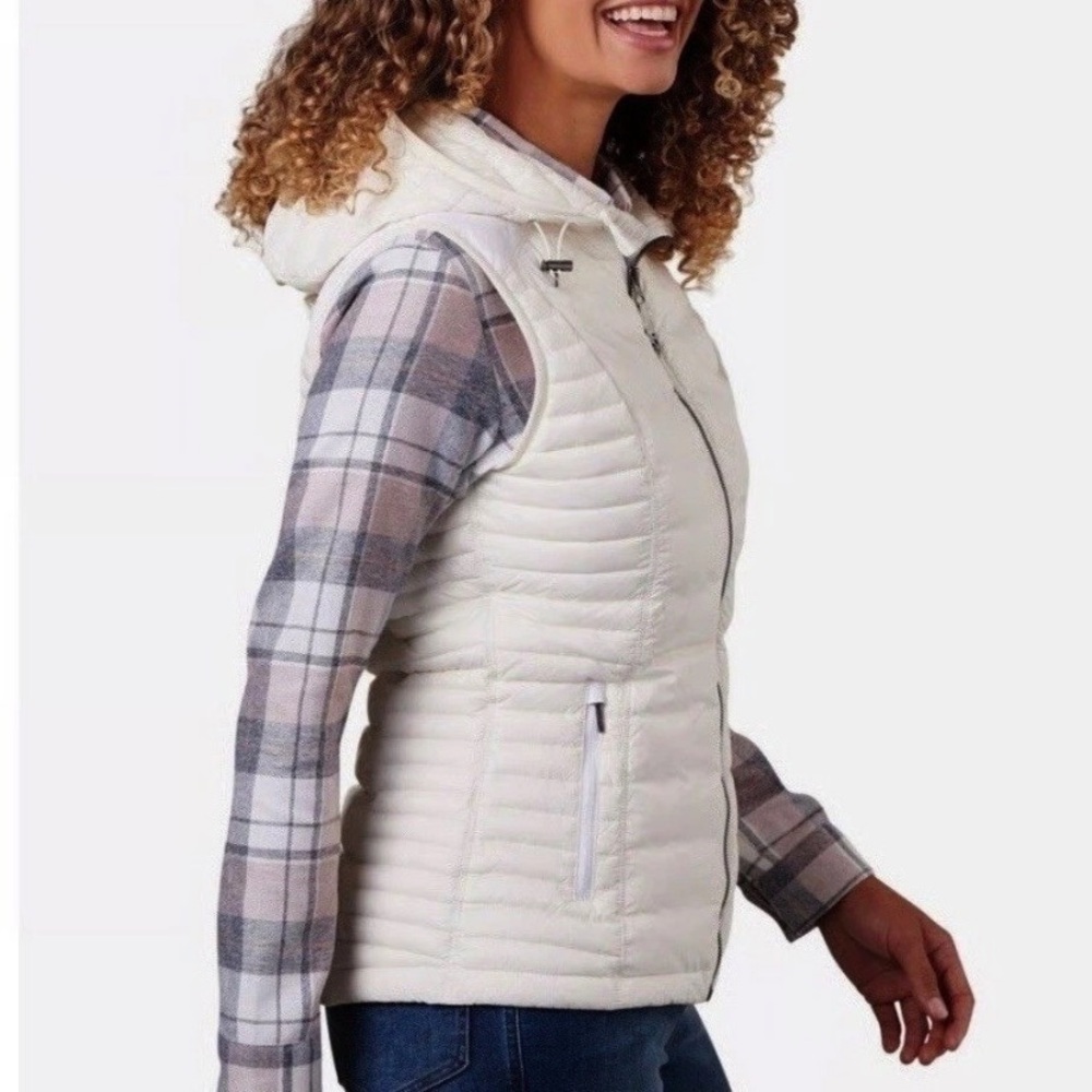 KUHL Spyfire Hooded Puffer Vest Jacket Women’s in White size Medium